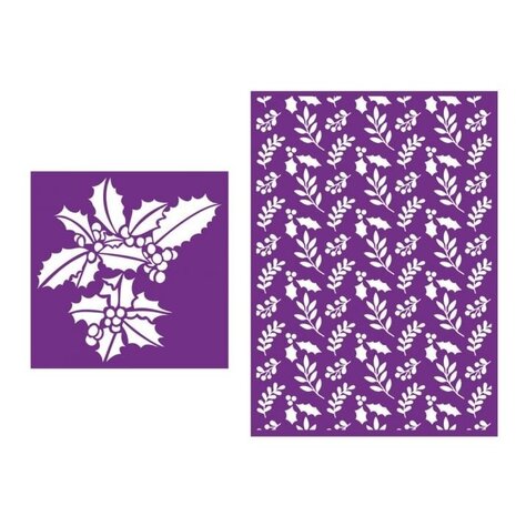 Crafter's Companion Holly Sprigs Simple Christmas Stencils (CC-STEN-HSPRIG) (OUTLET)