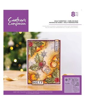 Crafter's Companion Holly Christmas Clear Stamps (CC-ST-CA-HCHR) (OUTLET)