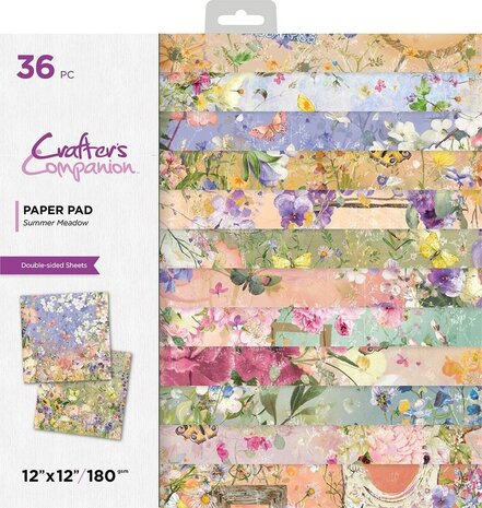 Crafter's Companion Summer Meadow 12x12 Inch Paper Pad (CC-PAD12-SUME) (OUTLET)
