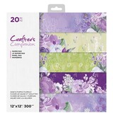 Crafter's Companion Sage & Purple Florals 12x12 Inch Paper Pad (CC-PAD12-SAPU) (OUTLET)