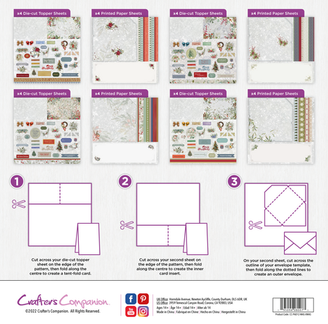 Crafter's Companion Make and Send Christmas 12x12 Inch Card Making Pad (CC-PAD12-MAS-XMAS) (OUTLET)