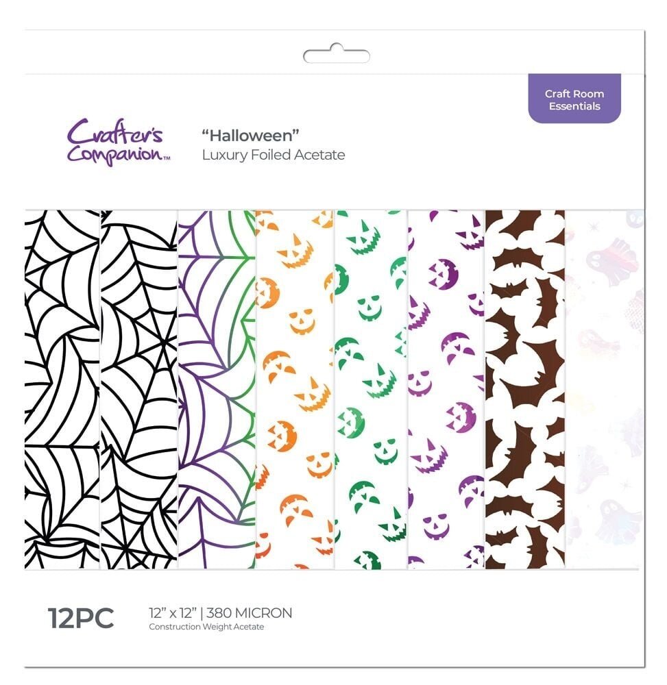 Crafter's Companion Halloween Luxury Foiled Acetate Pack (CC-PAD12-LUXF-HALL) (OUTLET)