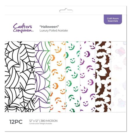 Crafter's Companion Halloween Luxury Foiled Acetate Pack (CC-PAD12-LUXF-HALL) (OUTLET)