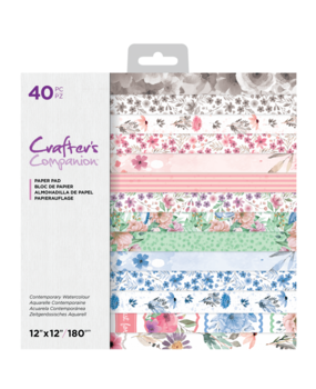 Crafter's Companion Contemporary Watercolour 12x12 Inch Paper Pad (CC-PAD12-CONWA) (OUTLET)