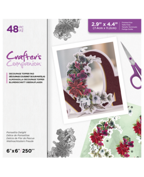 Crafter's Companion Decoupage 6x6 Inch Topper Pad Poinsettia Delight (CC-DTPAD6-POIDEL) (OUTLET)
