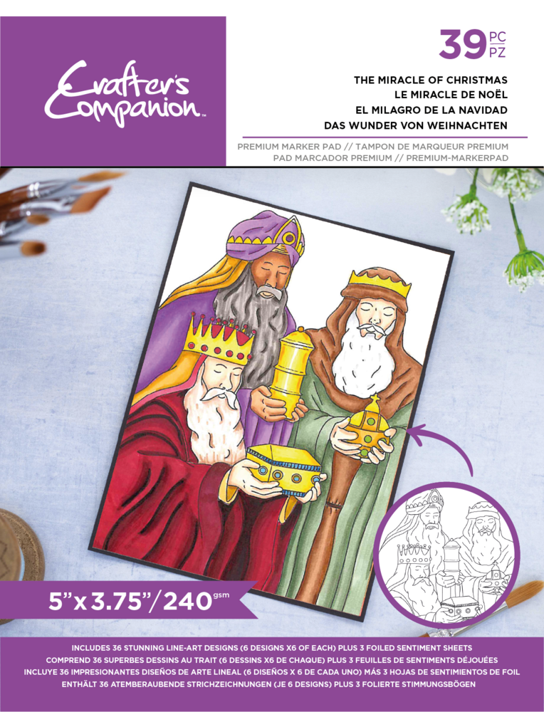 Crafter's Companion Card Front Colouring Pads The Miracle Of Christmas (CC-COLPAD-TMOC) (OUTLET)