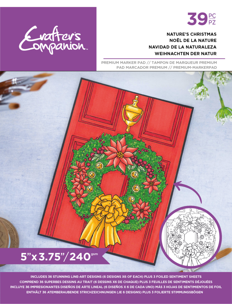 Crafter's Companion Card Front Colouring Pads Natures Christmas (CC-COLPAD-NACH) (OUTLET)