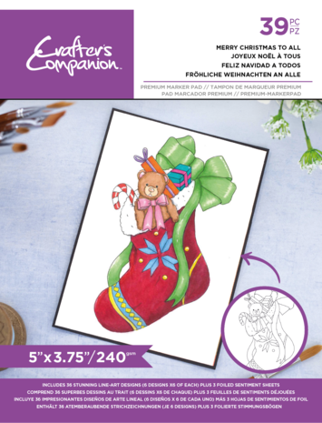 Crafter's Companion Card Front Colouring Pads Merry Christmas To All (CC-COLPAD-MCTA) (OUTLET)
