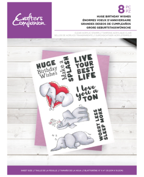Crafter's Companion Huge Birthday Wishes Clear Stamps (CC-CA-ST-HUBW) (OUTLET)