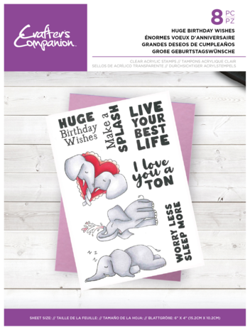 Crafter's Companion Huge Birthday Wishes Clear Stamps (CC-CA-ST-HUBW) (OUTLET)