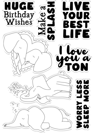 Crafter's Companion Huge Birthday Wishes Clear Stamps (CC-CA-ST-HUBW) (OUTLET)