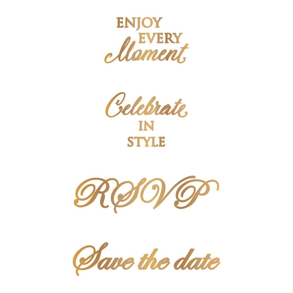 Couture Creations Small Sentiments Collection Hotfoil Stamps (4pc) (CO726847) (OUTLET)