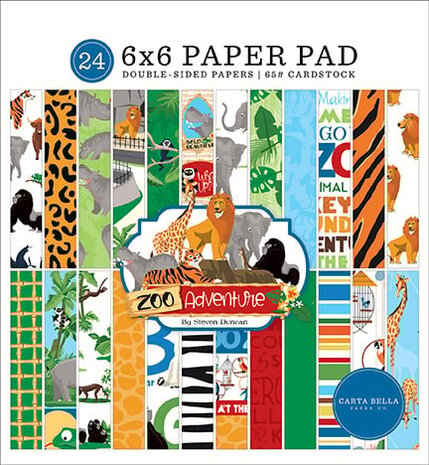 Carta Bella Zoo Adventure 6x6 Inch Paper Pad (CBZA128023) (OUTLET)