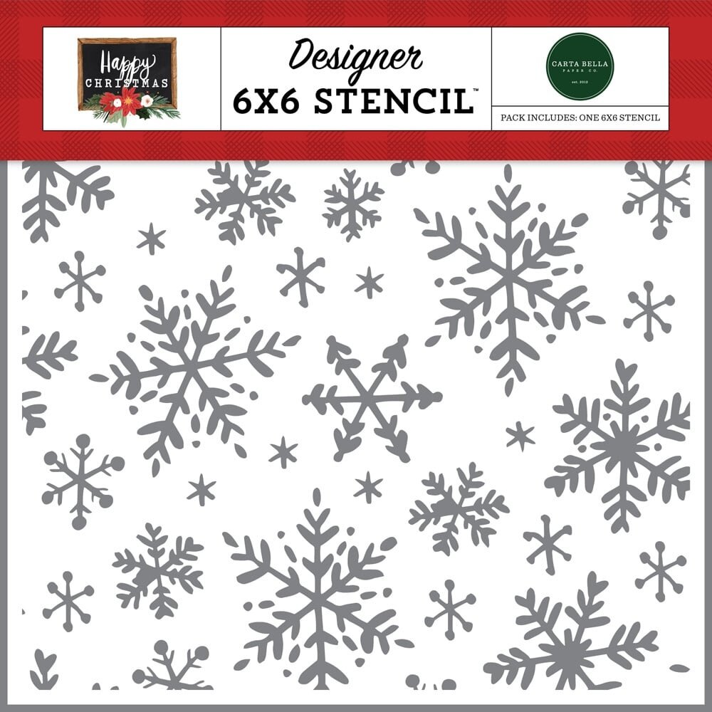 Carta Bella Happy Snowflakes Stencil (CBXM140035) (OUTLET)