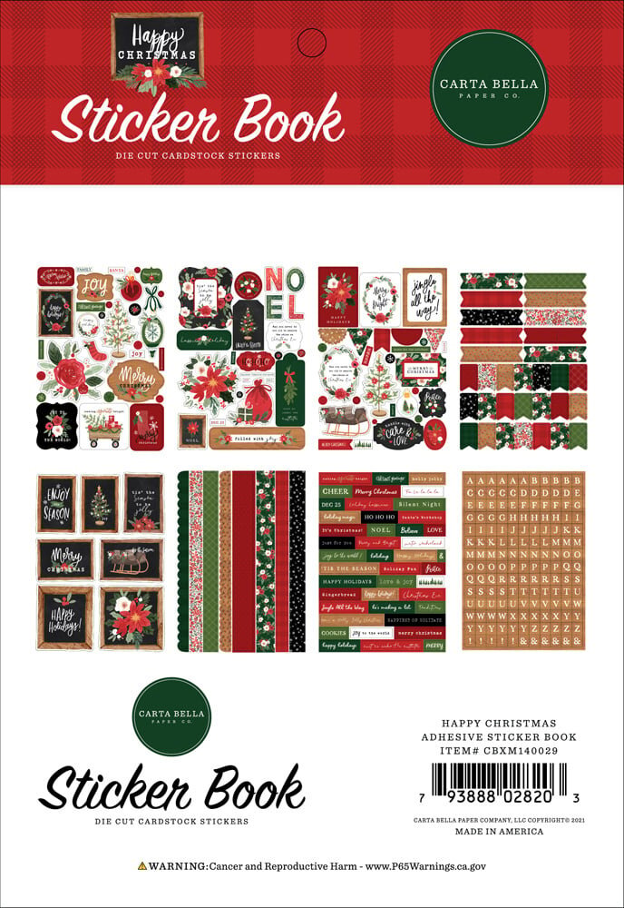 Carta Bella Happy Christmas Sticker Book (CBXM140029) (OUTLET)