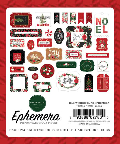 Carta Bella Happy Christmas Ephemera (CBXM140024) (OUTLET)