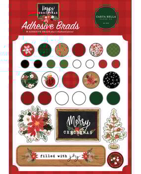 Carta Bella Happy Christmas Adhesive Brads (CBXM140020) (OUTLET)