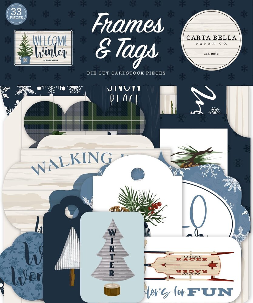 Carta Bella Welcome Winter Frames & Tags (CBWW142025) (OUTLET)