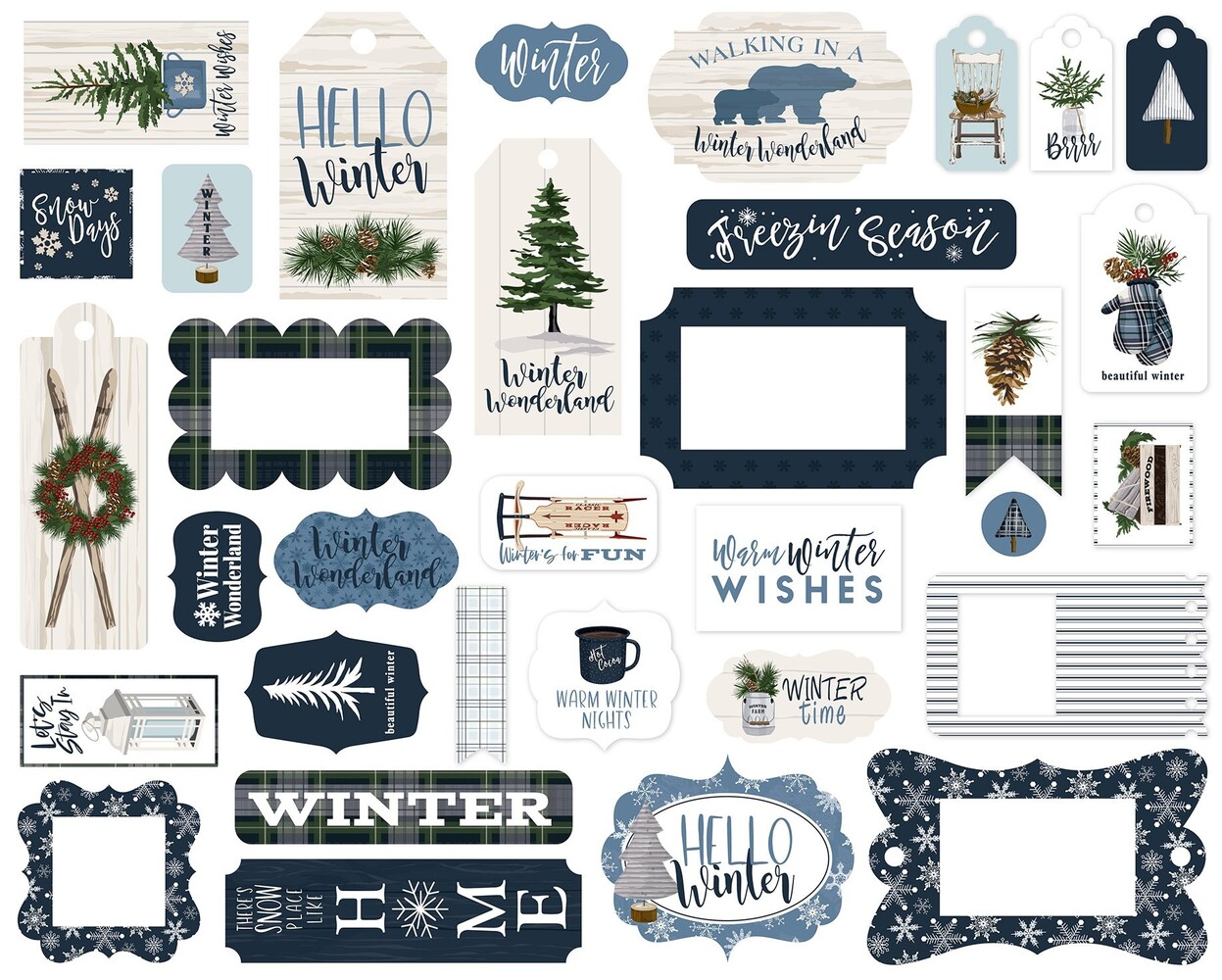 Carta Bella Welcome Winter Frames & Tags (CBWW142025) (OUTLET)