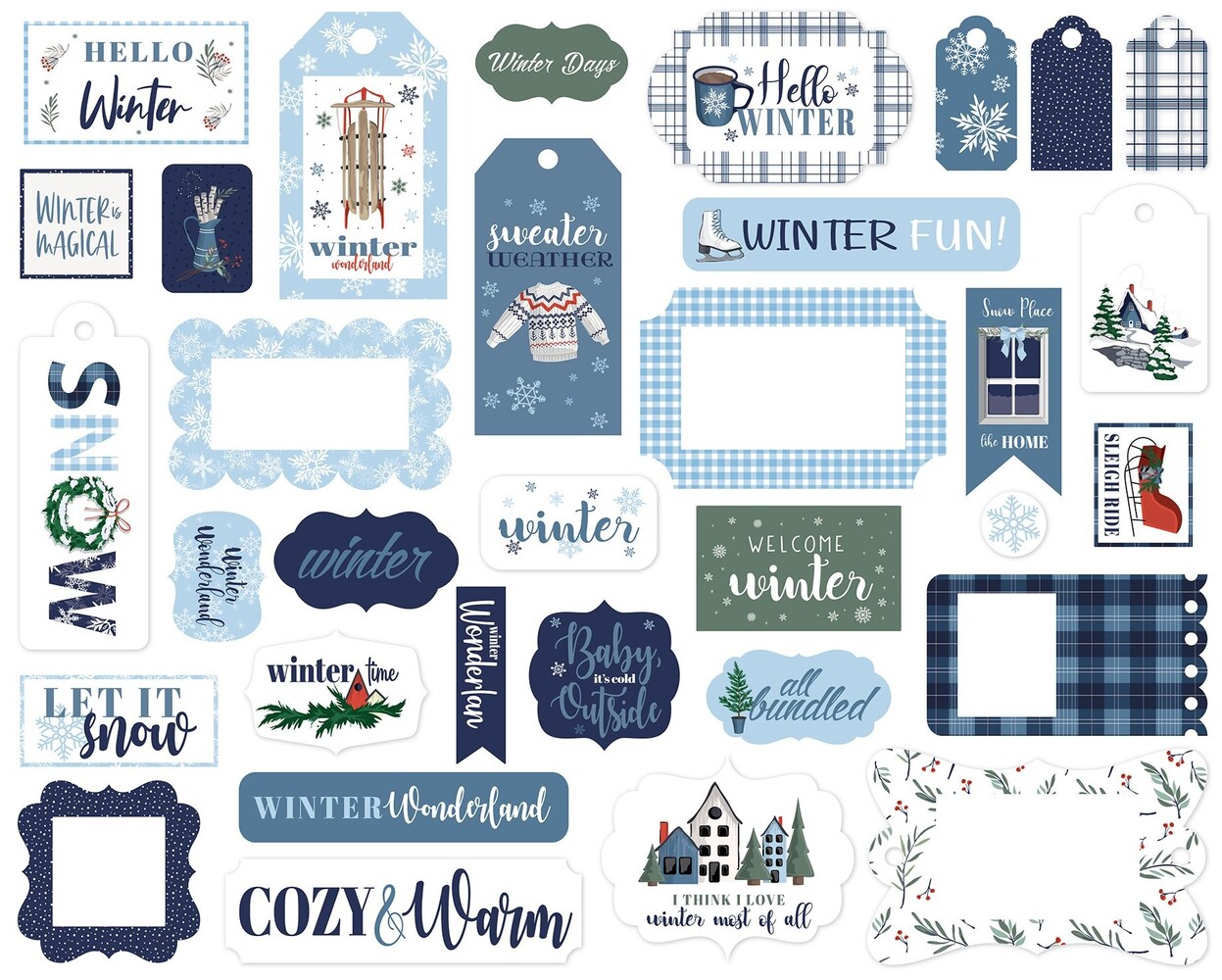 Carta Bella Wintertime Frames & Tags (CBWT334025) (OUTLET)