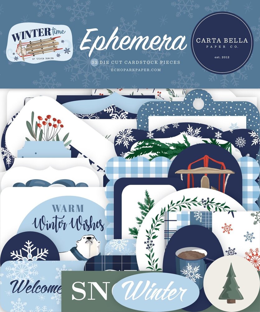 Carta Bella Wintertime Ephemera (CBWT334024) (OUTLET)