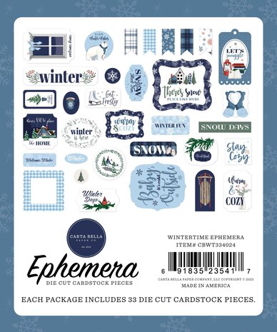 Carta Bella Wintertime Ephemera (CBWT334024) (OUTLET)