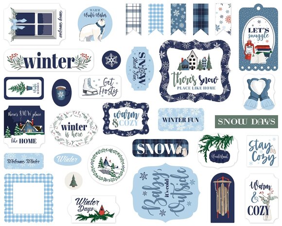 Carta Bella Wintertime Ephemera (CBWT334024) (OUTLET)