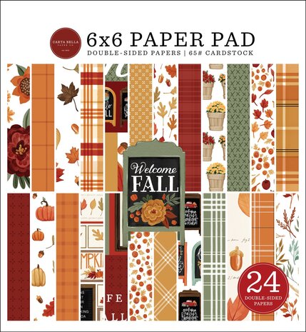Carta Bella Welcome Fall 6x6 Inch Paper Pad (CBWF154023) (OUTLET)