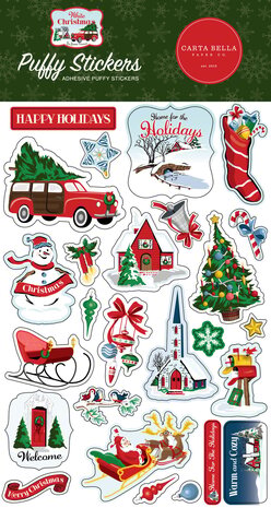 Carta Bella White Christmas Puffy Stickers (CBWC156066) (OUTLET)