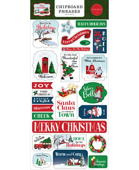 Carta Bella White Christmas Chipboard Phrases (CBWC156022) (OUTLET)