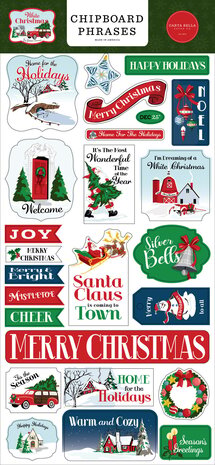 Carta Bella White Christmas Chipboard Phrases (CBWC156022) (OUTLET)