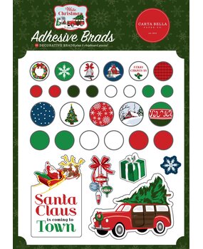 Carta Bella White Christmas Adhesive Brads (CBWC156020) (OUTLET)