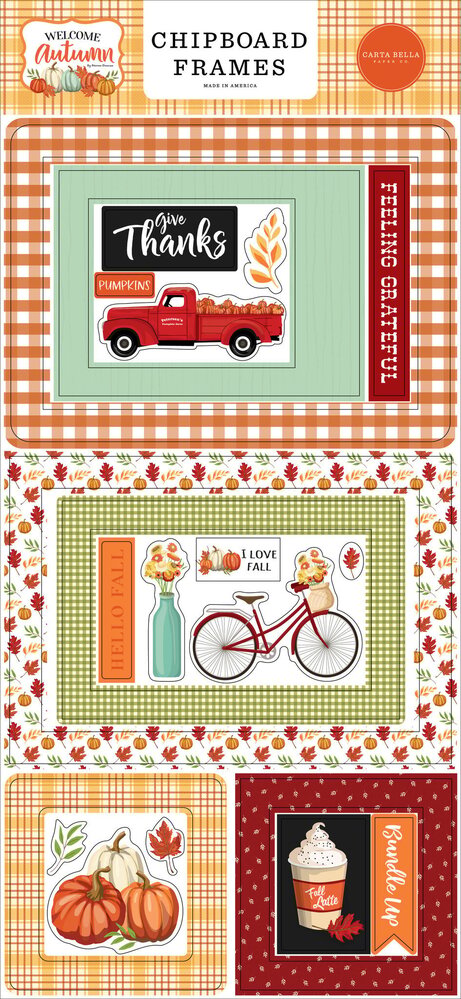 Carta Bella Welcome Autumn Chipboard Frames (CBWA138065) (OUTLET)