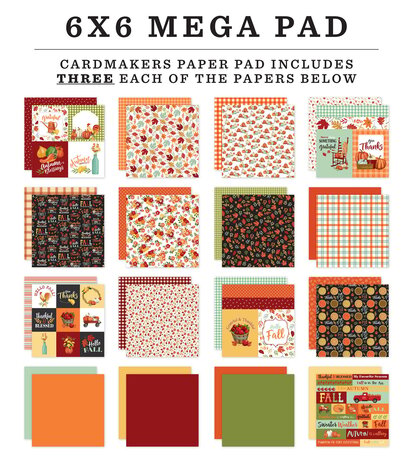 Carta Bella Welcome Autumn 6x6 Inch Cardmakers Mega Pad (CBWA138031) (OUTLET)