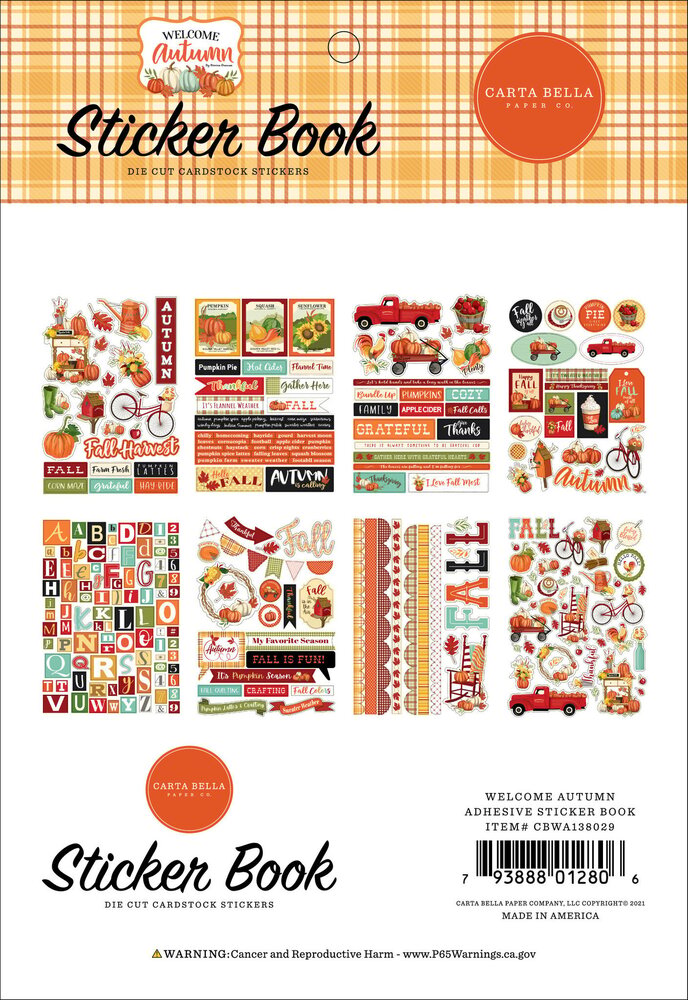 Carta Bella Welcome Autumn Sticker Book (CBWA138029) (OUTLET)
