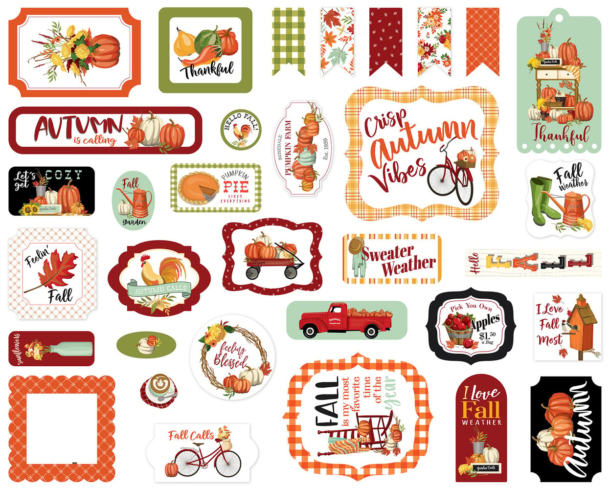 Carta Bella Welcome Autumn Ephemera (CBWA138024) (OUTLET)