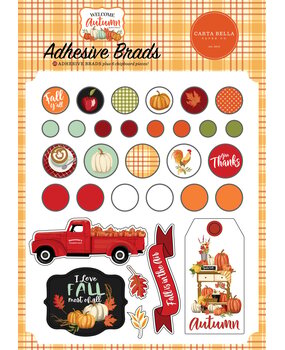 Carta Bella Welcome Autumn Adhesive Brads (CBWA138020) (OUTLET)
