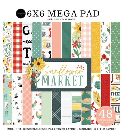Carta Bella Sunflower Market 6x6 Inch Cardmakers Mega Pad (CBSUN144031) (OUTLET)