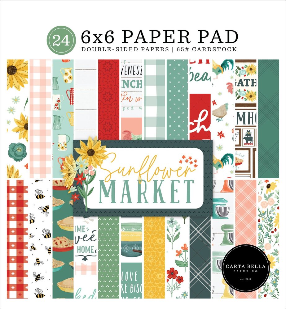 Carta Bella Sunflower Market 6x6 Inch Paper Pad (CBSUN144023) (OUTLET)