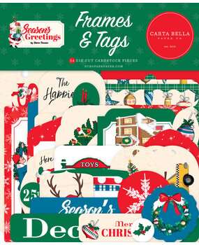 Carta Bella Season's Greetings Frames & Tags (CBSG329025) (OUTLET)