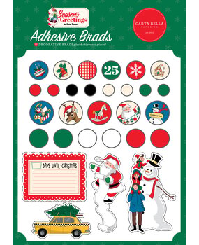 Carta Bella Season's Greetings Adhesive Brads (CBSG329020) (OUTLET)