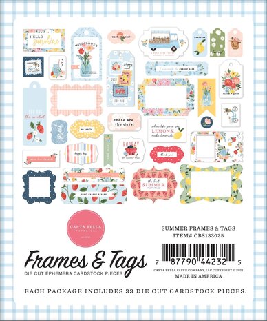 Carta Bella Summer Frames & Tags (CBS133025) (OUTLET)