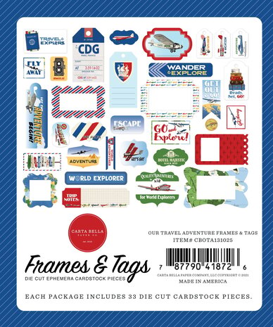 Carta Bella Our Travel Adventure Frames & Tags (CBOTA131025) (OUTLET)