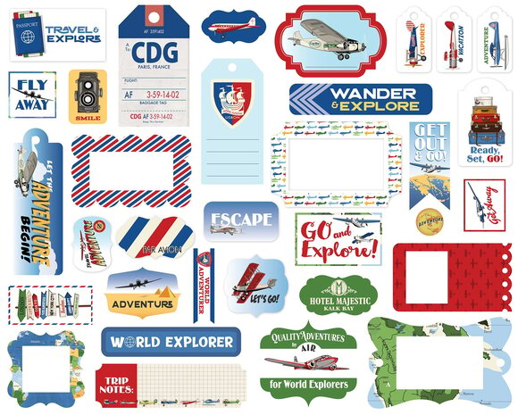 Carta Bella Our Travel Adventure Frames & Tags (CBOTA131025) (OUTLET)