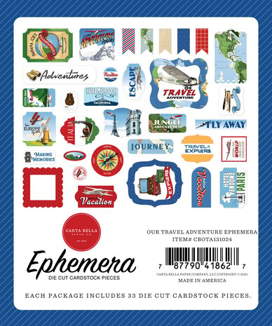 Carta Bella Our Travel Adventure Ephemera (CBOTA131024) (OUTLET) Carta Bella Our Travel Adventure Ephemera (CBOTA131024) (OUTLET)