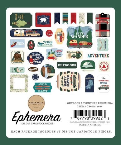 Carta Bella Outdoor Adventures Ephemera (CBOA134024) (OUTLET)
