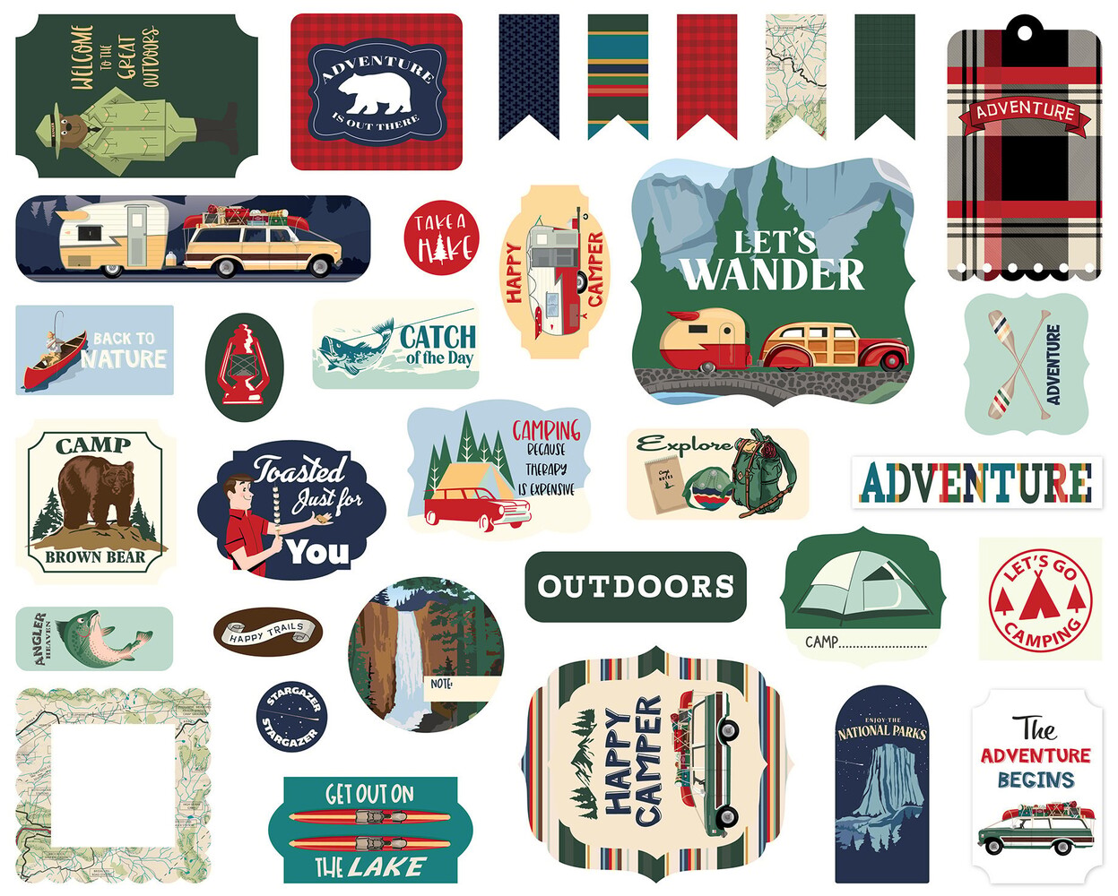 Carta Bella Outdoor Adventures Ephemera (CBOA134024) (OUTLET)