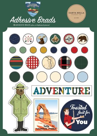 Carta Bella Outdoor Adventures Adhesive Brads (CBOA134020) (OUTLET)