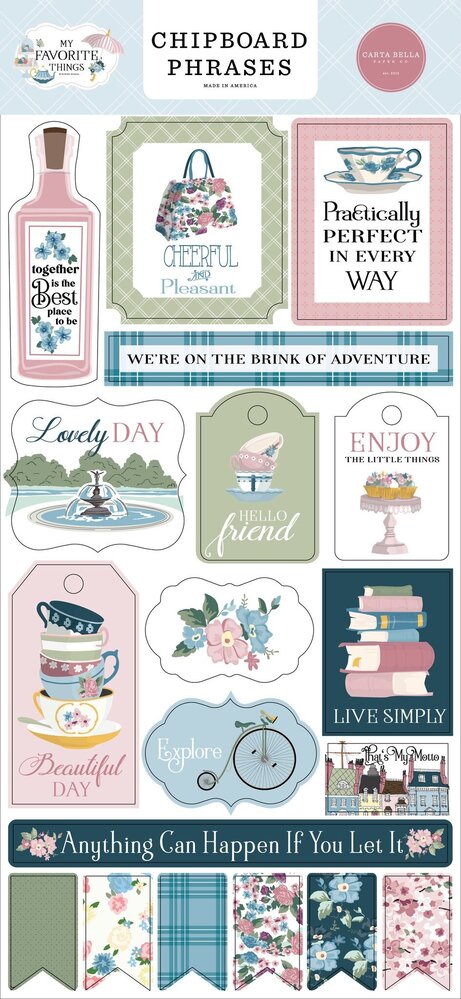 Carta Bella My Favorite Things Chipboard Phrases (CBMFT307022) (OUTLET)
