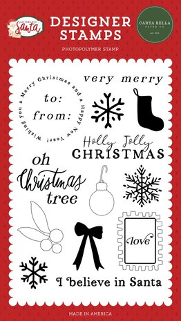 Carta Bella I Believe In Santa Clear Stamps (CBLS155044) (OUTLET)